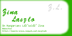 zina laszlo business card